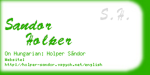 sandor holper business card